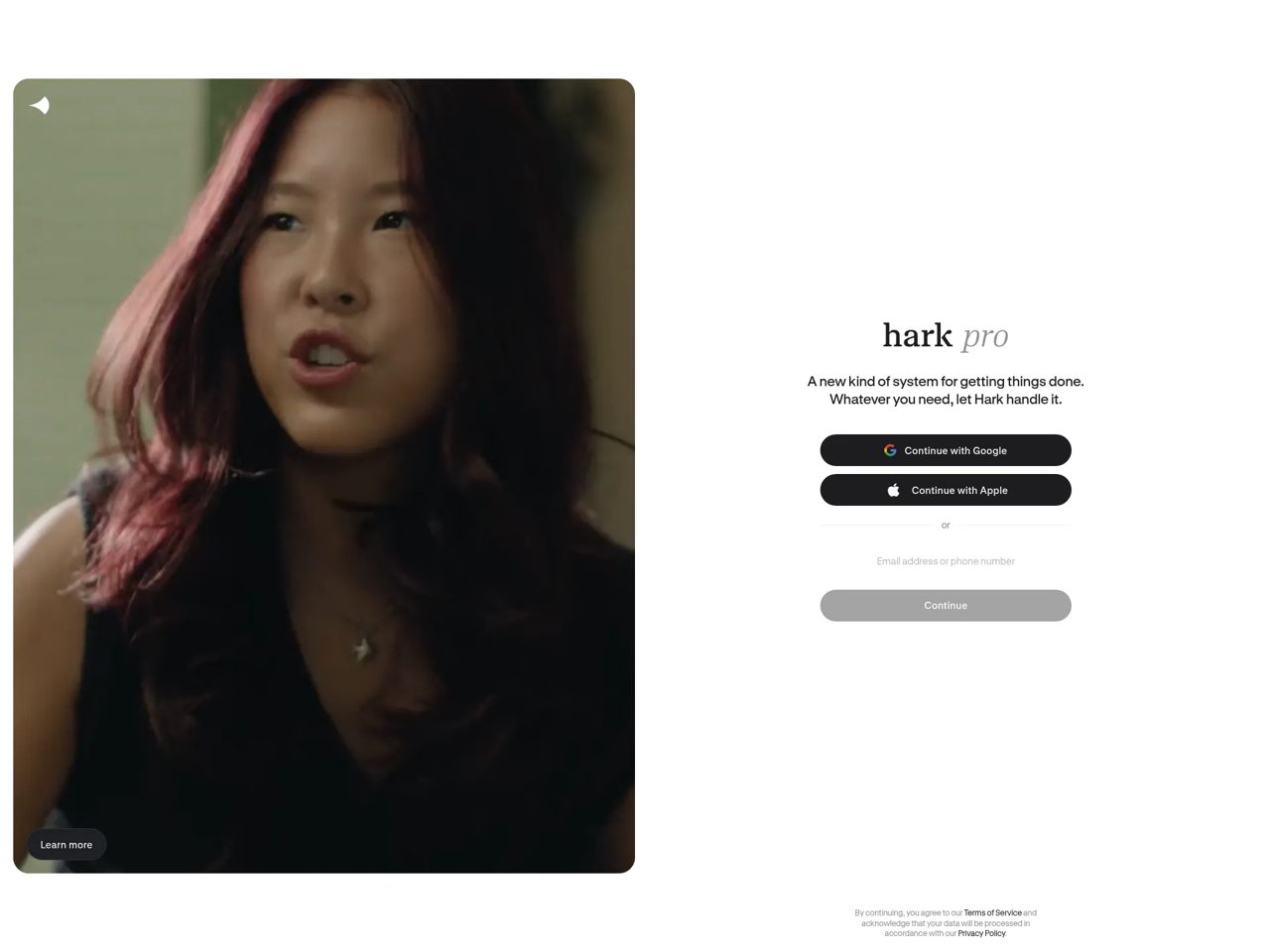 Hark 登录页